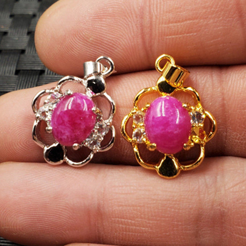 新款天然玉石桃花玉蛋面吊坠粉色玉石镶嵚挂件玉坠锁骨 项链坠,珠宝/钻石/翡翠,颈饰,淘宝优惠券,粉丝福利购,淘宝优惠卷