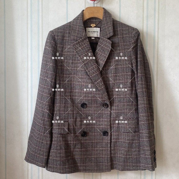特专柜正品小熊格子西装外套女JK短款外套ttjk204941b jk204941b