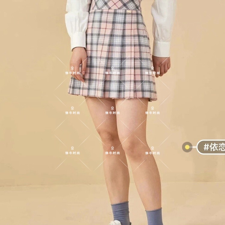 超值换购专柜正品高腰百搭百褶裙半身裙短裙EEWHA4TH4C WHA4TH4C