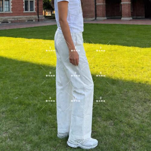 特熊简约白色高腰阔腿裤显瘦直筒休闲裤文艺百搭长裤TTTC26M402Z