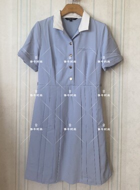 熊25夏学院风休闲通勤短袖翻领短袖连衣裙TTOW252506W OW252506W