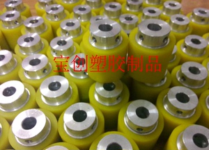 定做胶轮胶辊 包胶 PU聚氨脂滚轮 滚筒剥线机胶轮轴承包胶滚轮