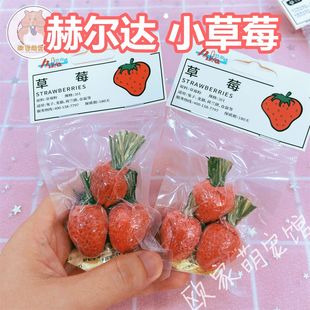 仓鼠零食赫尔达小草莓磨牙洁齿可爱造景兔子荷兰猪花枝鼠宠物用品