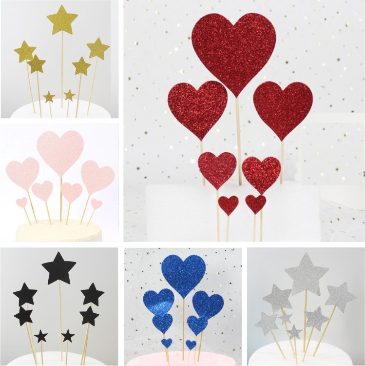 蛋糕装饰插件大五角星爱心小星星心形牙签大号情人节烘焙装扮插牌,节庆用品/礼品,节日装扮用品,淘宝优惠券,粉丝福利购,淘宝优惠卷