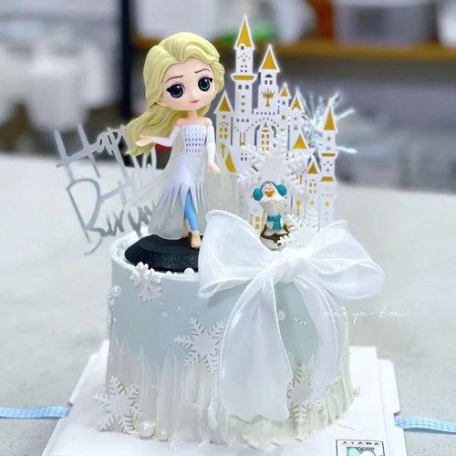 冰雪奇缘新款第四代爱莎蛋糕装饰
