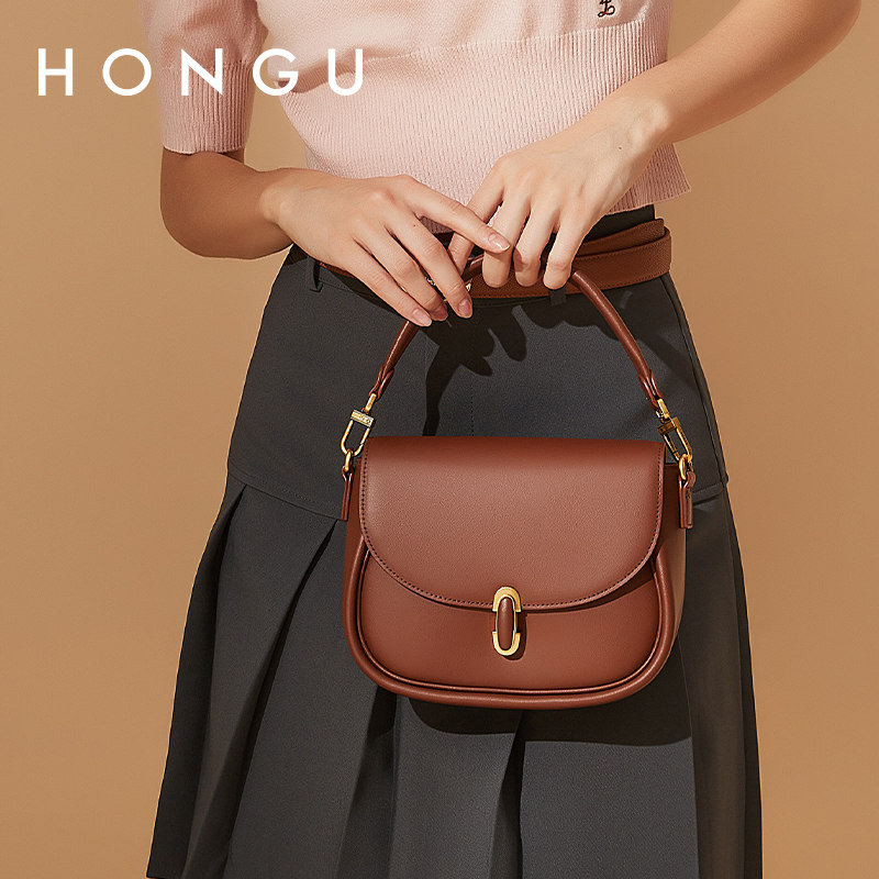 红谷包包新款牛皮方盒单肩斜挎包时尚复古马鞍包休闲手提小包女包,箱包皮具/热销女包/男包,马鞍包,淘宝优惠券,粉丝福利购,淘宝优惠卷