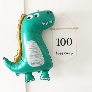 幼儿园教室 饰背景 铝膜气球布置 绿色恐龙儿童生日派对聚会装 新款
