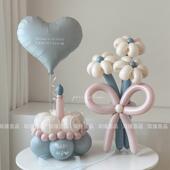 ins生日蛋糕花束气球儿童百天生日派对装 饰道具 饰结婚订婚布置装