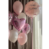 扮场景氛围布置装 ins风格 白色泡沫飘空气球结婚周岁生日派对装 饰