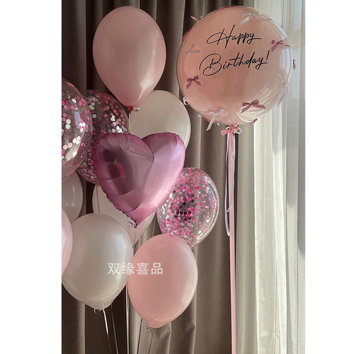 ins风格白色泡沫飘空气球结婚周岁生日派对装扮场景氛围布置装饰