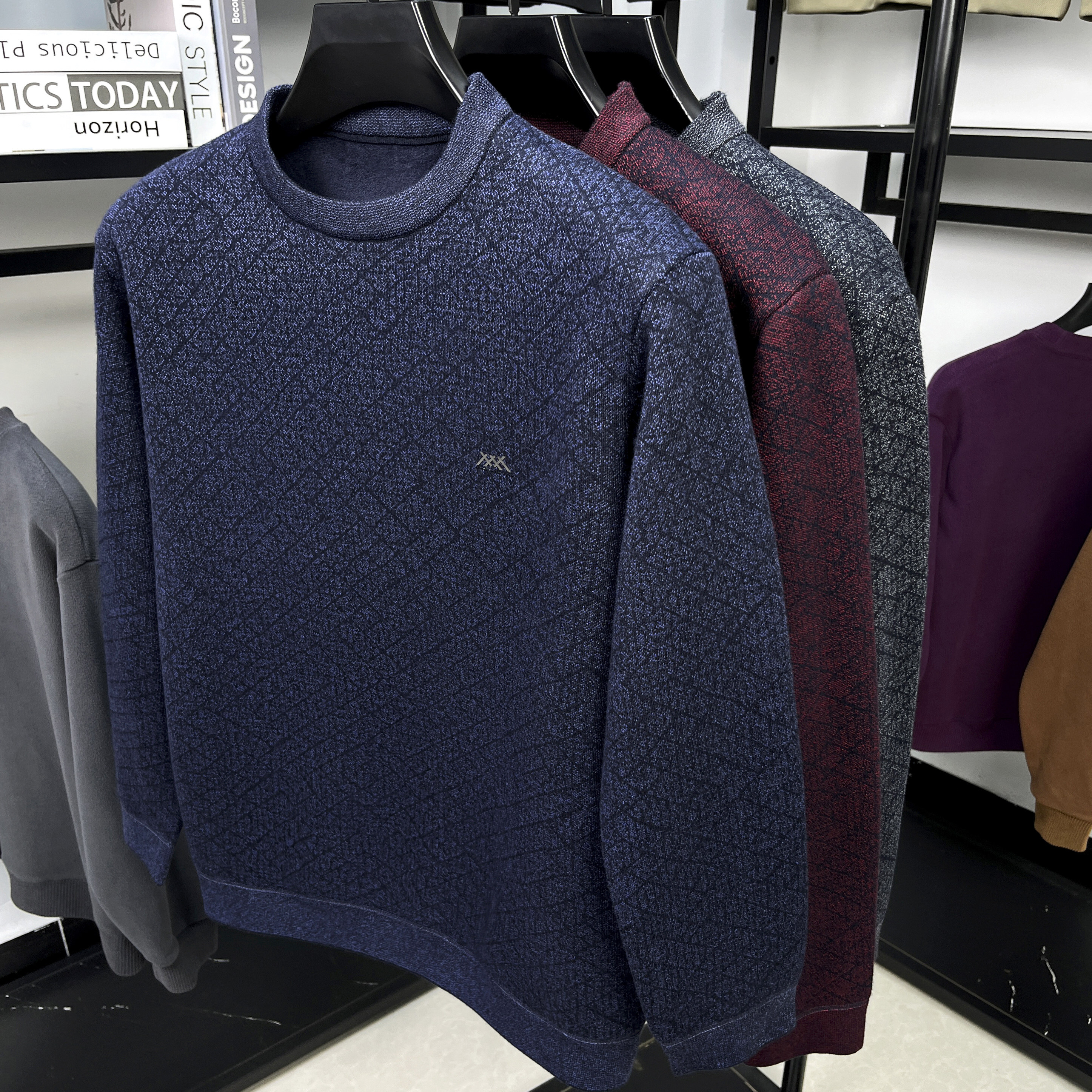 |Xiao.g|包邮 高克重！很厚实的一件！新款爸爸毛衣 内里加绒加厚