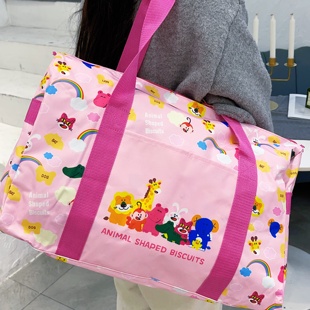 现货 包邮 超大容量卡通印花便携出行旅行袋 可折叠登记行李包