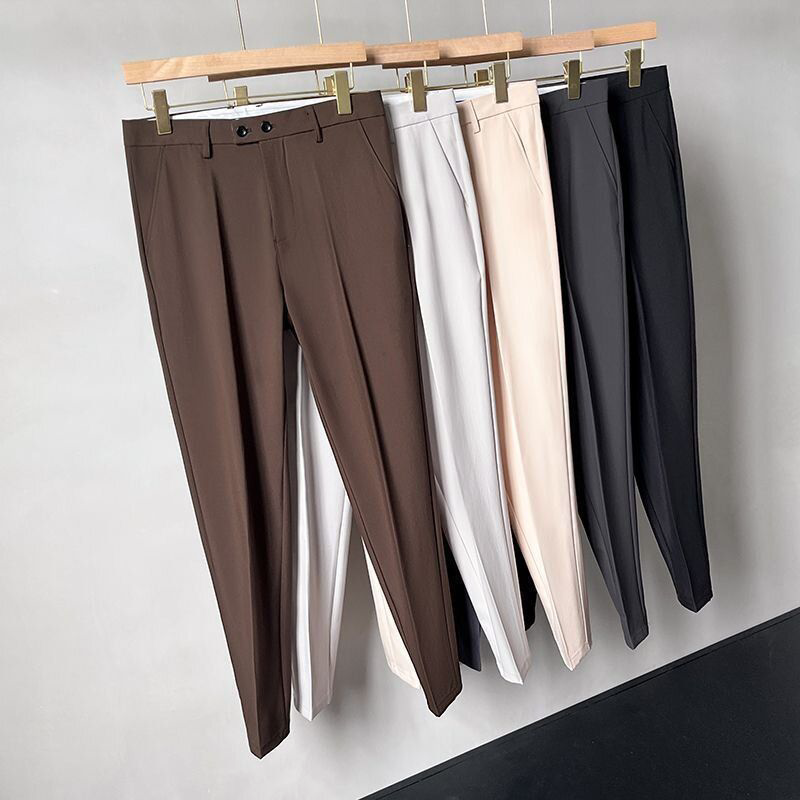 裤子男2026秋冬新款男生九分裤修身小脚西装长裤韩版九分小西裤子