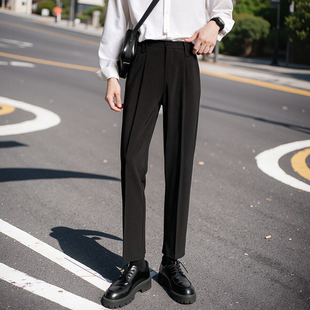 商务职业正装 黑色长裤 直筒修身 西装 休闲高级西裤 男西裤 西服裤 男 裤