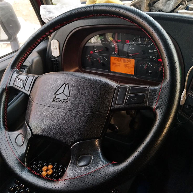 豪沃MAX方向盘套真皮手缝