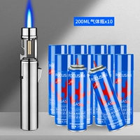 Серебро + [10 бутылок] Газовый баллон Focus емкостью 200 мл [Металлический корпус]