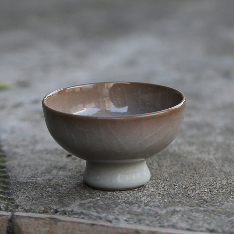 龙泉全手工青瓷哥窑茶盏品茗杯
