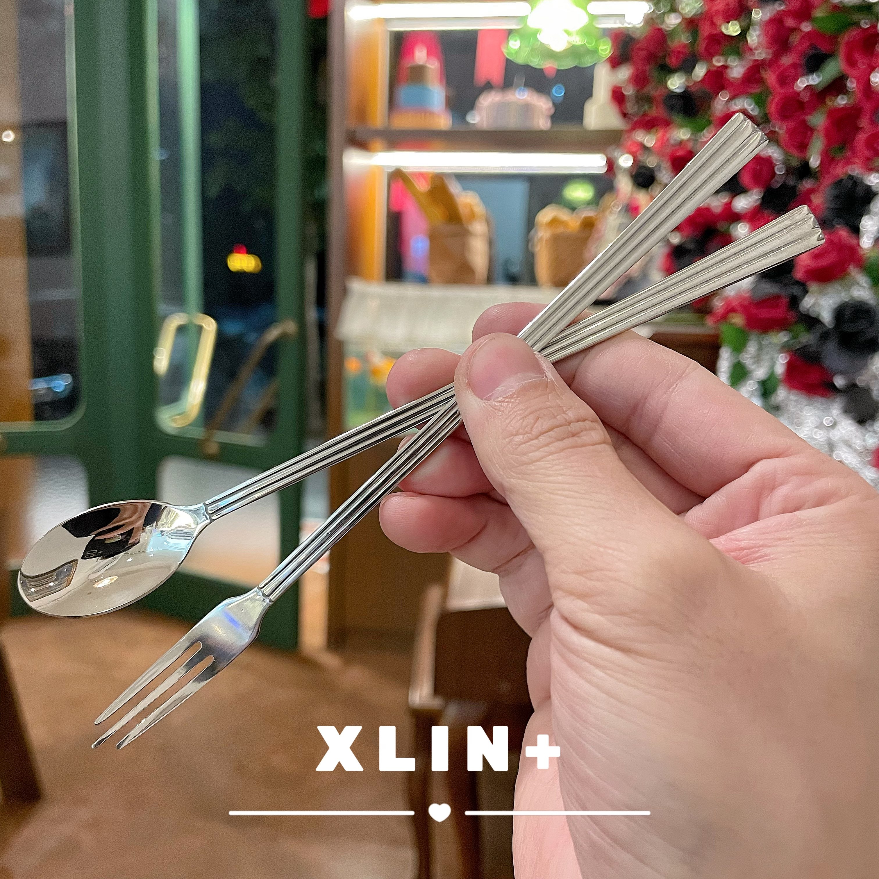 XLIN+【轻奢长柄】316不锈钢咖啡勺叉子套装加长搅拌勺子蛋糕叉子,餐饮具,咖啡勺,淘宝优惠券,粉丝福利购,淘宝优惠卷