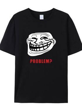 TROLLFACE MEME RAGE Funny TROLL JOKE INTERNET短袖T恤男女棉