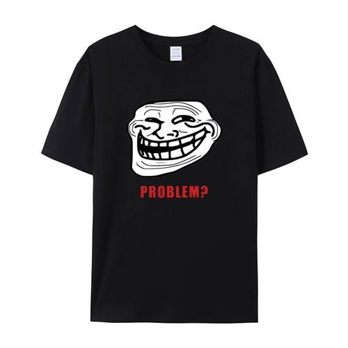 TROLLFACE MEME RAGE Funny TROLL JOKE INTERNET短袖T恤男女棉