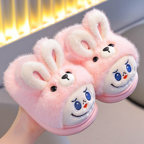 儿童防滑亲子软底卡通棉拖鞋秋冬