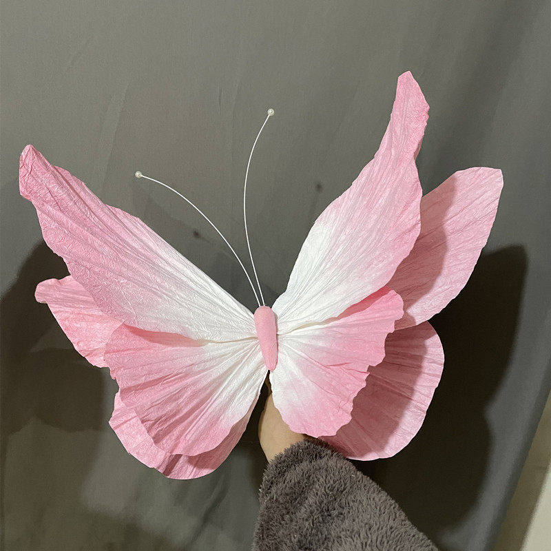 花墙大型商场立体超大蝴蝶纸花婚庆高端道具手工手工背景墙花室内