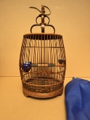 精品竹制大鼓底画眉辣嘴四喜等中型鸟类鸟笼大鼓底紫竹色腰鼓笼