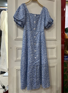 MJ- TOP   特价款 女长裤波点短袖连衣裙 622061344 蓝波点