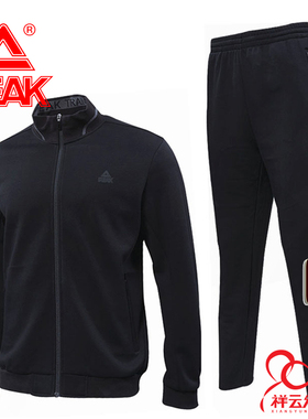 匹克针织加绒抓毛单衣裤子2022冬加厚保暖运动训练套装 FAFB74007