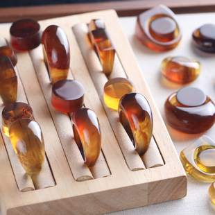 大鹅头女王戒子指圈果冻红蜜猪油高白蓝金棕植物天然缅甸琥珀蜜蜡