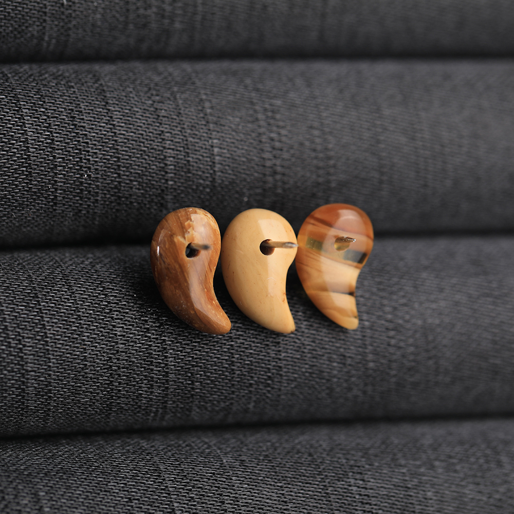 萬福緬甸琥珀勾玉DIY配件