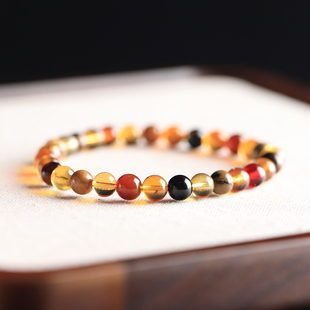 陈万福珠宝缅甸琥珀蜜蜡溶洞根茶血金蓝棕红瓷白妖花多宝圆珠手串