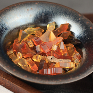 天然缅甸琥珀蜜蜡金珀金刚杵配饰DIY手工配珠串珠108链手串文玩