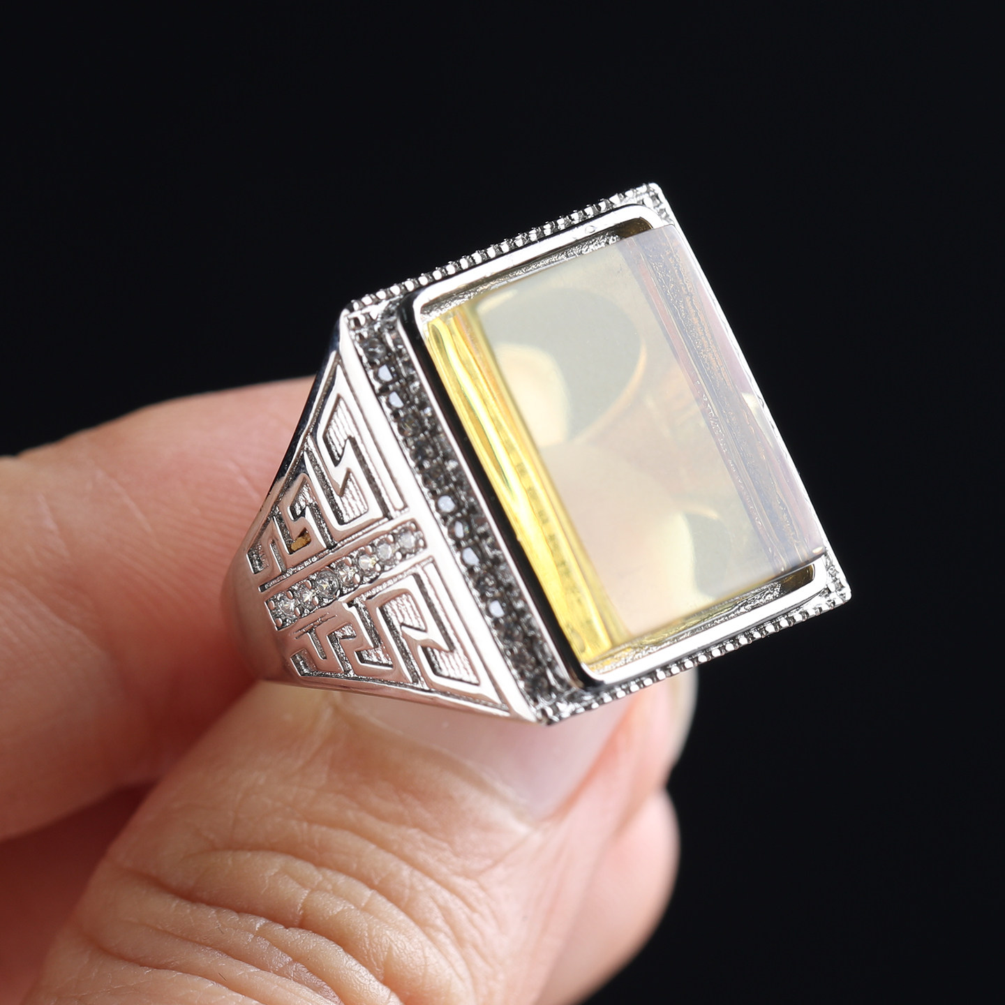 天然缅甸琥珀戒指蓝珀金蓝净水戒面蛋面戒指戒圈口可调活口,珠宝/钻石/翡翠,手饰,淘宝优惠券,粉丝福利购,淘宝优惠卷