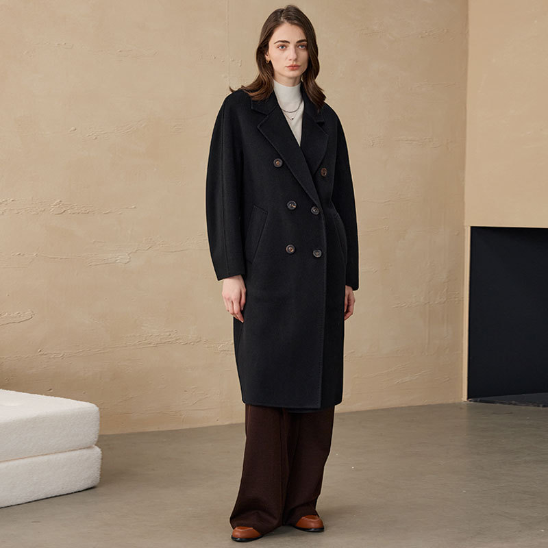 [合莹]大衣经典款101801双面羊绒max大衣纯山羊绒毛呢大衣外套女