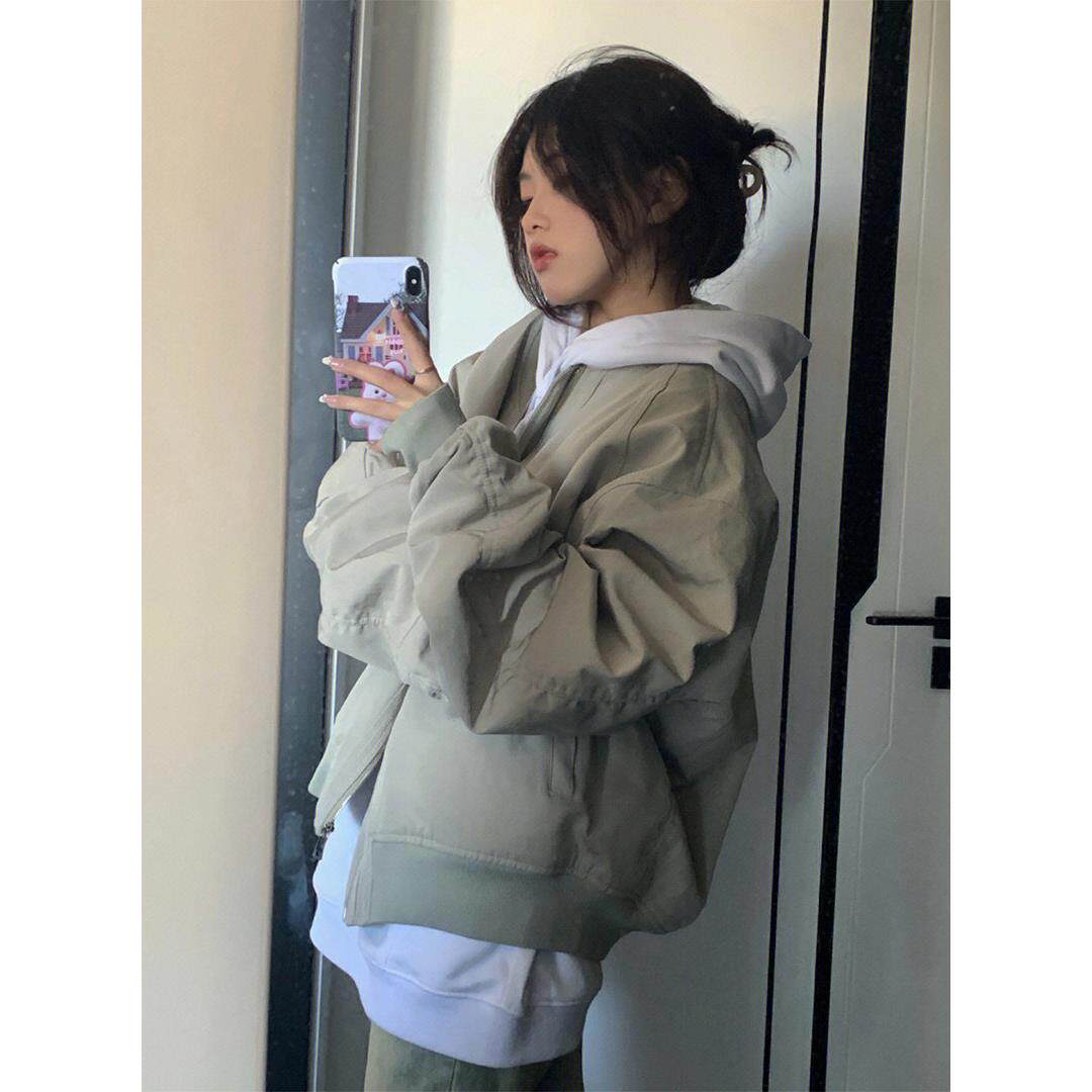 飞行员棒球服小众情侣夹克2025新款美式街头覆古外套女秋冬加棉