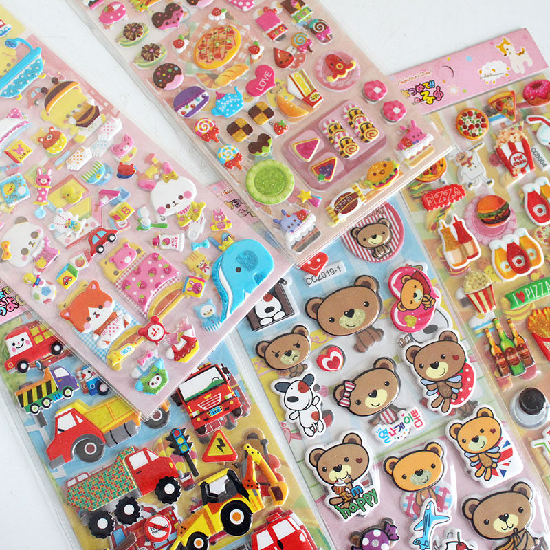 小熊 小羊狗快餐卡通动物双张组合女孩换装黄衣服贴纸 贴画