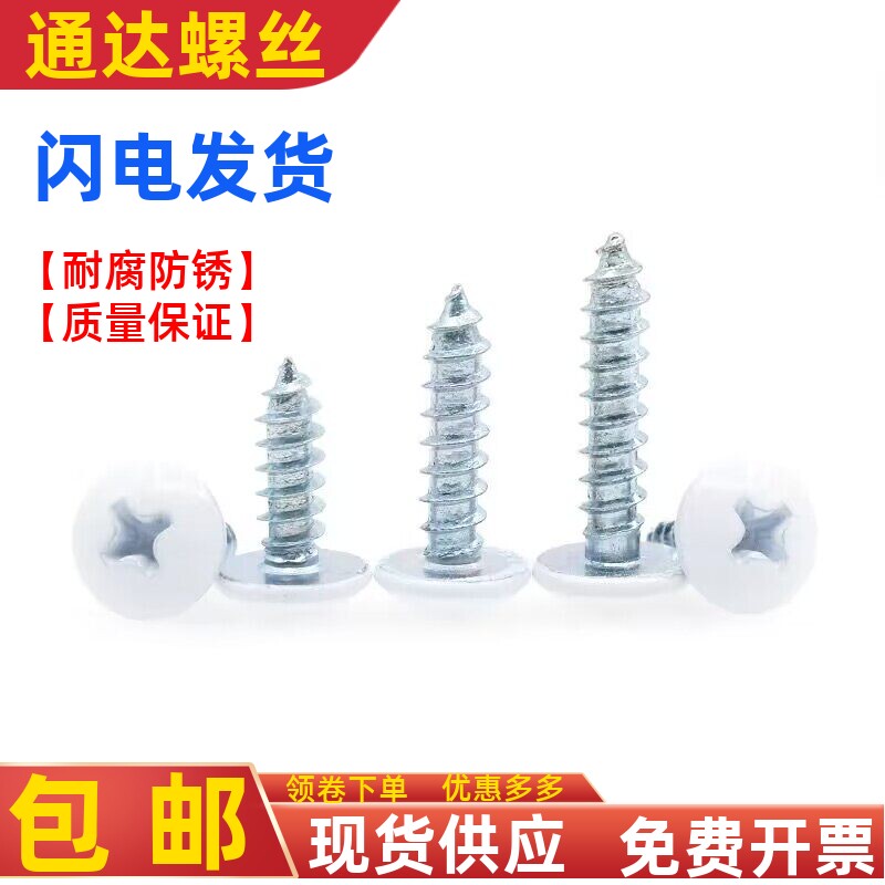 白色烤漆平头圆头螺丝钉
