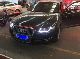 秀山奥迪05-11年A6L大灯 LED光导行车灯 双光透镜大灯总成