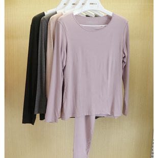 新一系新1系飘飞绒内衣女士薄款保暖套装莫代尔发热秋衣秋裤秋冬