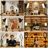 直播背景布直播间书房书柜书架装 饰背景墙图3d立体直播背景高级