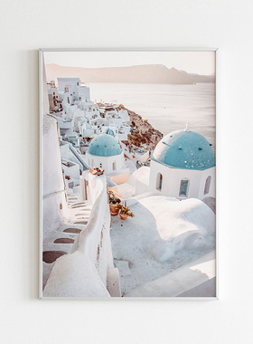 地中海希腊爱琴海建筑摄影装饰画