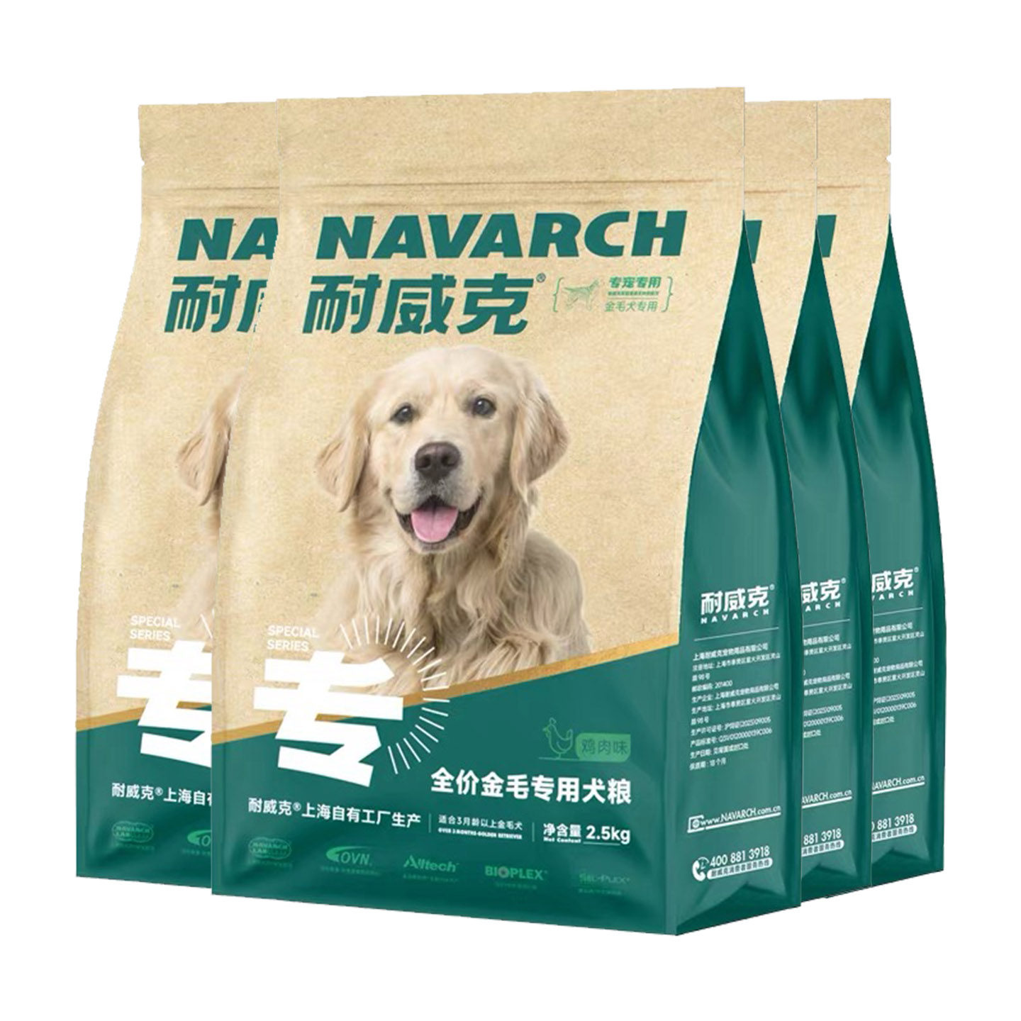 耐威克金毛成犬粮10kg鸡肉味