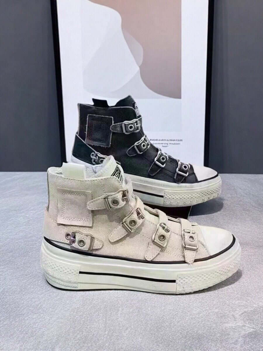 撤@柜新品女鞋 复古做旧高帮鞋女厚底系带真皮黑色运动休闲潮鞋,女鞋,时尚休闲鞋,淘宝优惠券,粉丝福利购,淘宝优惠卷