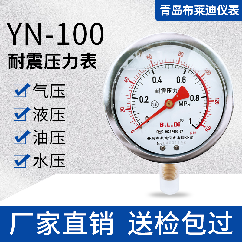 家用工程yn100耐震压力表