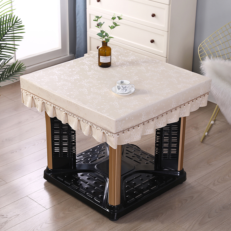 正方形餐桌布套罩防水防油免洗取暖桌罩电炉罩套家用烤火桌皮罩套