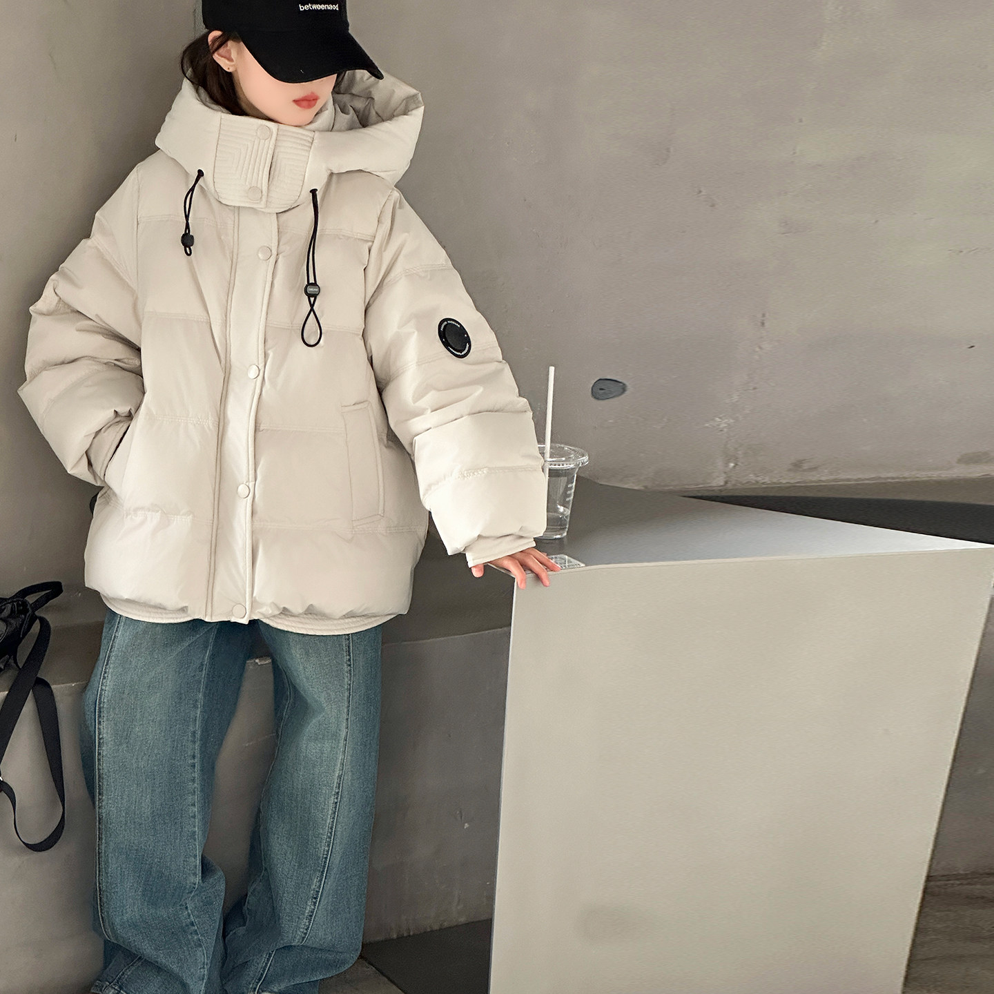 加厚女童女童连帽羽绒服90新国标