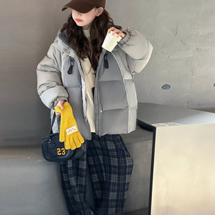 女童新国标羽绒服加厚冬2025新款洋气中大童90白鸭绒连帽外套保暖