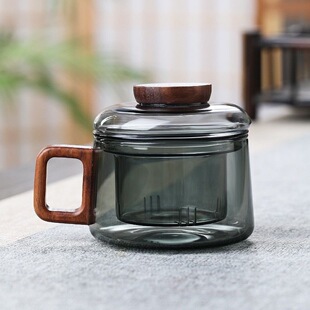 玻璃过滤玻璃杯茶杯耐高温茶水分离办公室家用水杯迷你杯子新款