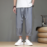 七分裤男夏季宽松直筒中裤休闲短裤潮风大码灯笼裤子AK07P40，男装牛仔裤，星座220-2